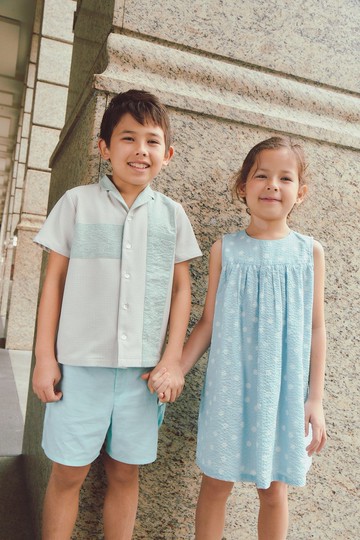 隱藏式口袋裁片剪接襯衫