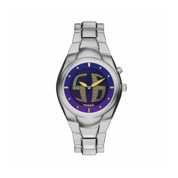 【FOSSIL】限時9折↘Y2K Archival Big Tic 銀色不鏽鋼錶帶手錶 40 MM LE1228