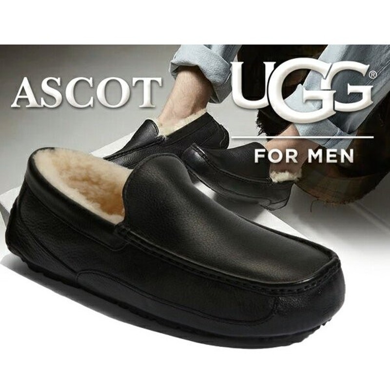 アグ Ugg メンズ スリッポン アスコット Ugg Mens Ascot Black モカシンシューズ メンズ ファー スリッポン 靴 通販 Lineポイント最大0 5 Get Lineショッピング