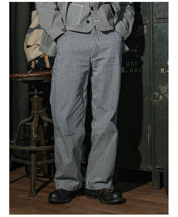BRONOSN lot421 HICKORY 鐵路工裝 條紋長褲 騎手褲 EXPRESS STRI