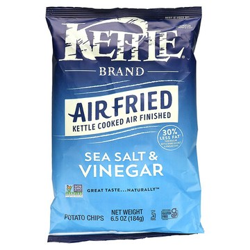 Kettle Foods, 空氣炸薯片，海鹽和醋味，6.5 盎司（184 克）