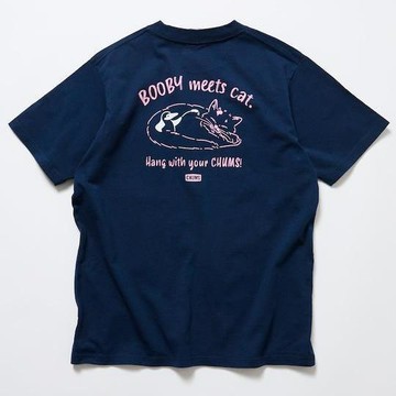 FREAK'S STORE × CHUMS聯名特別款 背部印花 貓圖案 圓領T恤