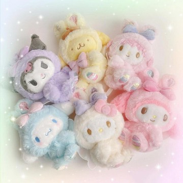 ✨臺灣出貨✨hellokitty貓庫洛米美樂蒂娃娃毛絨公仔包包掛件掛飾鑰匙扣禮物女
