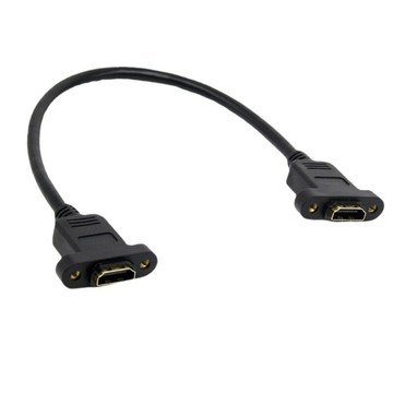 HDMI母對母帶耳朵延長線 HDMI延長線帶螺絲孔可固定母對母高清線【Snowbelle優選】