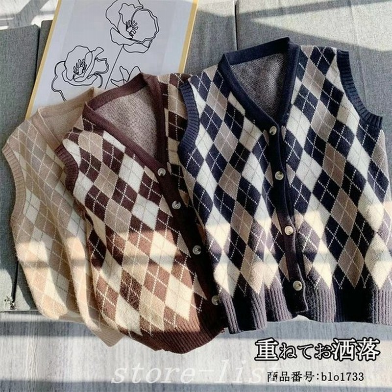 ベストレディースニットベスト秋冬前開きトップス秋ベストノースリーブ切り替えvネックニットベストコーデオシャレ重ね着通勤通学 通販 Lineポイント最大get Lineショッピング