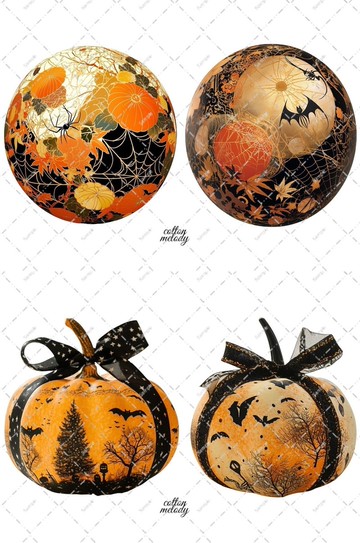 【萬聖節裝飾1】 萬聖節 / 15種各2張共30張 / cotton melody / 裝飾貼紙 / 人物貼紙【日系和風】