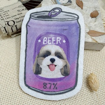 西施-咪吉-啤酒-不織布杯墊-吸水杯墊