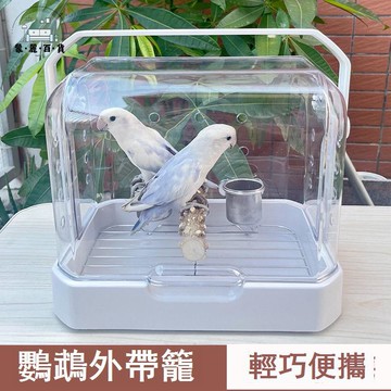 臺灣公司 免運 鳥籠 寵物籠 鸚鵡籠 籠子 外出鳥籠鸚鵡籠子便攜透明可視飼養鳥籠可帶食盤站杠便攜觀賞鳥籠工廠現貨直銷 全館九折 售後保障 店長新品推薦 5m107