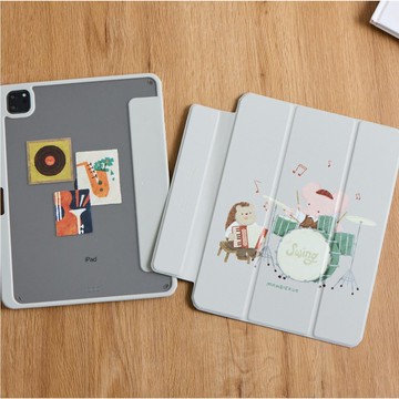 Mandie午夜爵士樂強悍磁吸iPad三折保護殼