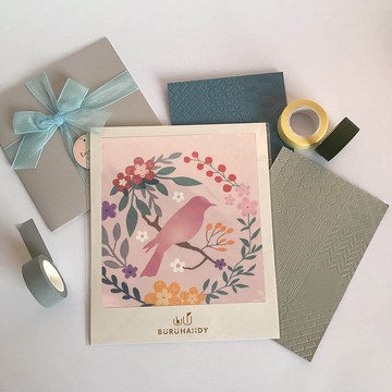 擦拭布/拭鏡布/眼鏡布/超細纖維/插畫/春天鳥款