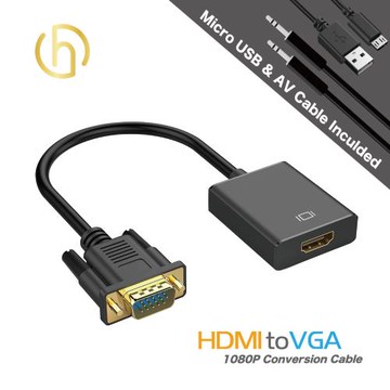 HARK｜VGA 轉 HDTV 轉接線 (可外接音源&供電版)