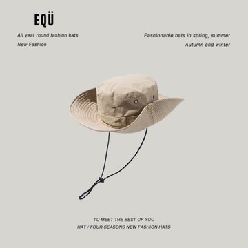 Amekaji機能工裝帽防曬uv美式復古大頭圍太陽帽戶外登山釣魚帽夏