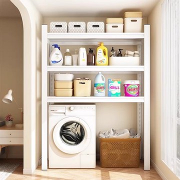 下空式洗衣機架子陽臺滾筒翻蓋上方置物架家用落地多層行李收納架