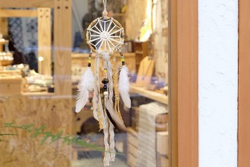 和風花形圖案捕夢網掛飾