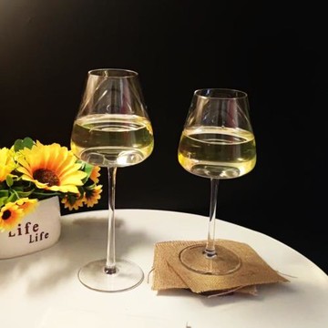 凹底酒杯品質款創意婚禮高腳勃艮第紅酒杯手工玻璃香檳杯雞尾酒