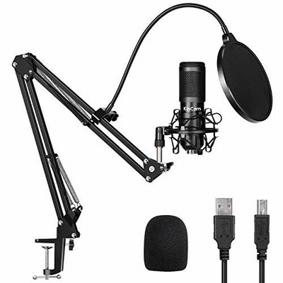 USB Condenser Microphone Kit,KinCam Studio PC microphone with Stand,Professional 192KHZ/24Bit Streaming Podcast Mic for YouTube Video,Recording,Game,S