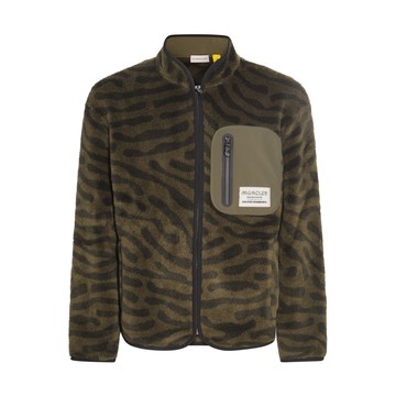 Moncler Genius Salehe Bembury - Green Teddy Zip-up Sweatshirt