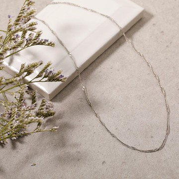 網紋鏈條磁性項鍊 SV 無鎳 磁性項鍊 易於配戴 簡約鏈條項鍊 銀色