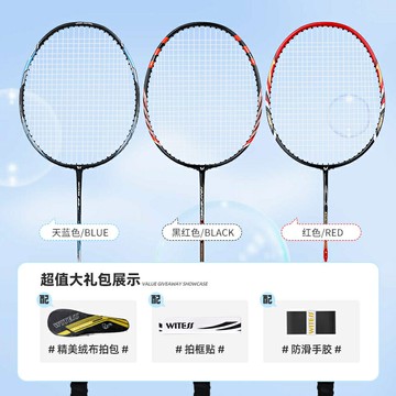 WITESS羽毛球拍雙拍成人男女耐打耐用初學套裝碳素復合【北歐居家生活】