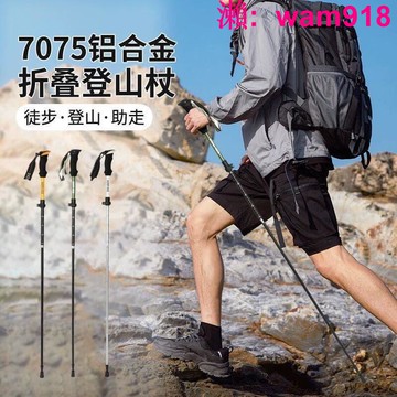 【店長推薦】登山杖 鋁合金登山杖 五節登山手杖 拐杖 折疊手