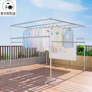 鍍鋅鋼管晾衣架  落地掛衣架  室外防風防銹曬被子戶外大型曬衣架