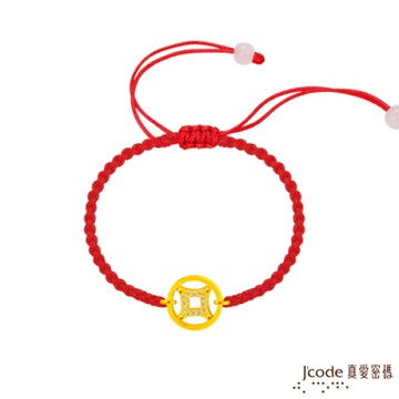 J code真愛密碼金飾 真愛-賺很多錢黃金編織手鍊