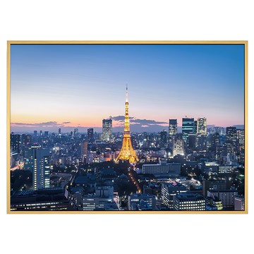 Boluo 菠蘿選畫所 掛畫 夜覽東京鐵塔 40 x 30cm CMCL3418D  木色