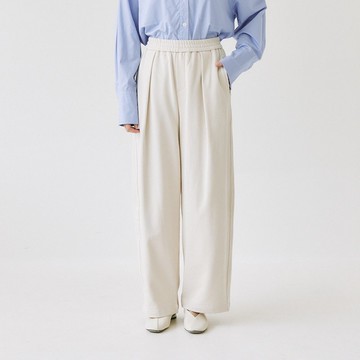 【Simply Yours】純棉打摺直筒褲 白F