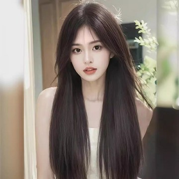 【巴黎精品】現貨+預購 長假髮透氣假髮片輕量隱形增髮整頂假髮角色扮演-中分前額蕾絲直髮女假髮a1hq3