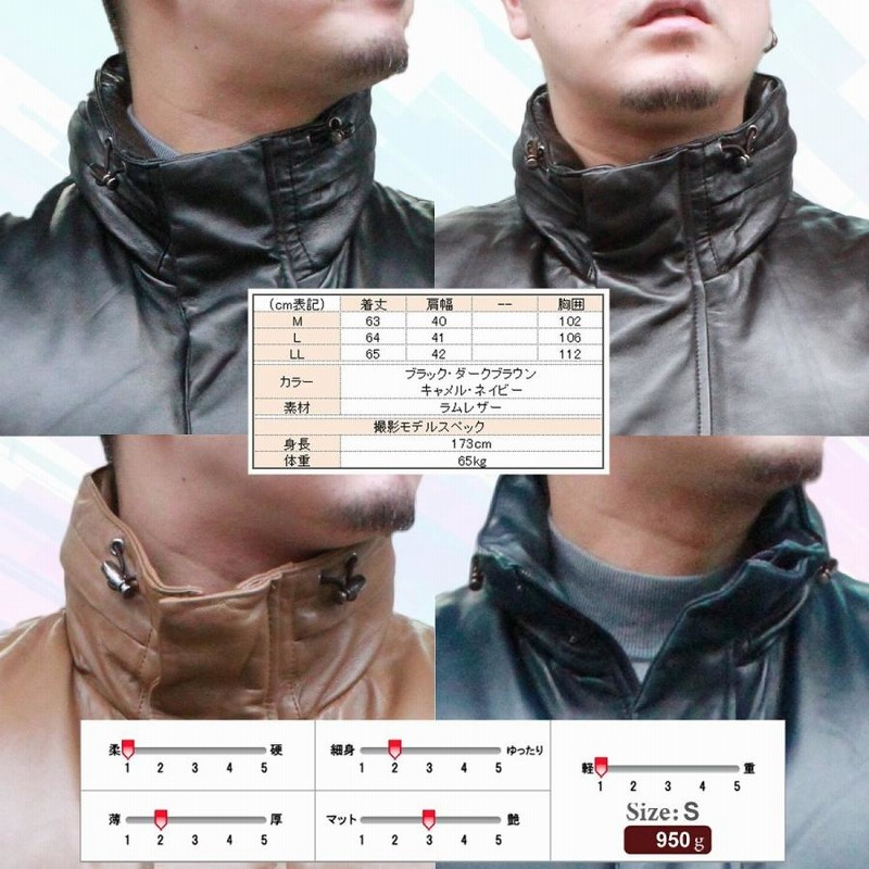Genuine Leather ダウンベスト サイズ40 ネイビー/ベージュ