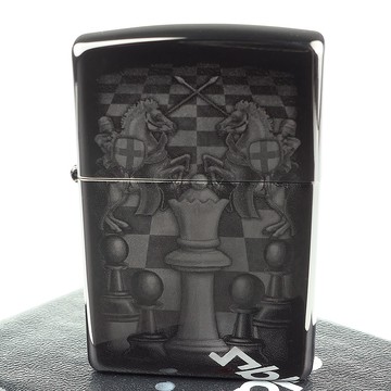 Zippo 美系~Chess Design-西洋棋盤圖案打火機