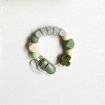 EDRIC 仙人掌 奶嘴鍊夾 / 客製化奶嘴鏈 可套香草奶嘴 (27cm)