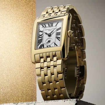 CONSTANT 康斯登 Classics Carree 方形小秒針石英錶 1212購物節 送禮推薦-金 FC-235S2C5B