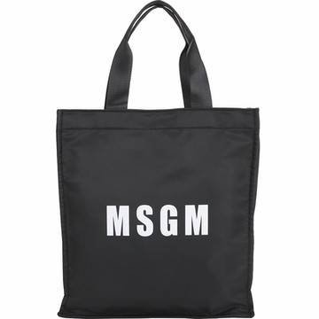 MSGM 印刷字母尼龍托特包(黑色)