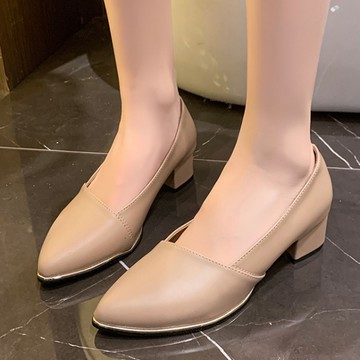 尖頭鞋．MIT韓系質感皮革斜口金屬邊高跟包鞋．白鳥麗子