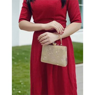 高端旗袍手提包新款鑲鉆晚會手包婚宴喜媽媽手拿包晚禮服搭配包包