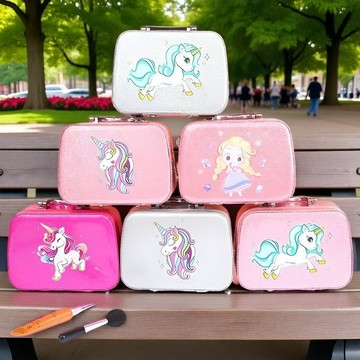 兒童文具 兒童禮物新款韓版卡通化妝包大容量手提防水便攜化妝箱收納盒收納化妝品