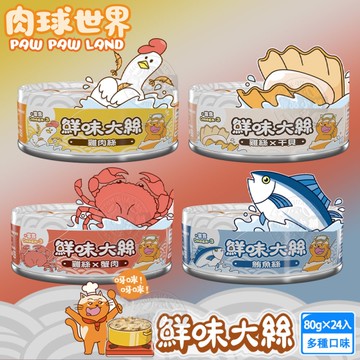 (24罐組)PAW PAW LAND 肉球世界 鮮味大絲肉絲主食罐80g 鮮肉罐 98%高肉含量 軟嫩肉絲 主食貓罐 貓罐頭