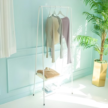 GAGU FEELING 迷你雙層收納立式衣架  白色的  60*36*154cm