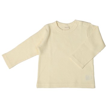 akachan honpo - 經典長袖T恤-華夫格材質-象牙白色