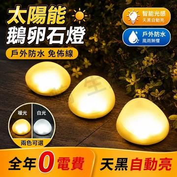 台灣現貨🌞太陽能鵝卵石燈 仿真鵝卵石燈 太陽能燈 戶外防水燈 庭院燈 裝飾燈 石頭燈 花園景觀燈 草坪燈 造景燈
