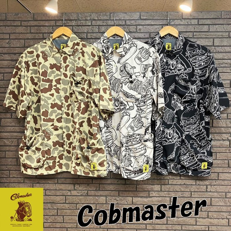 COBMASTER 撥水 ポリ 総柄 半袖 コーチジャケット ☆ コブ マスター