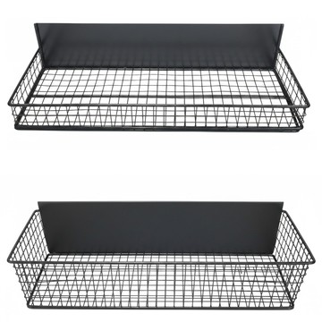 Happy Mood多功能超強力鐵製磁吸置物架 上層+下層組  黑色  1組  頂部(34.5 x 12.5 x 4.5 公分) 底部(34.5 x 12.5 x 8.5 公分)