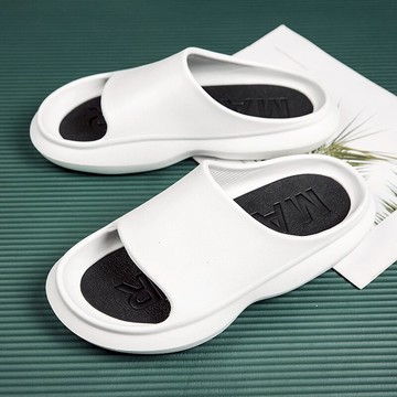 國潮男拖鞋2022年春季新款舒適軟底防滑沙灘休閑時尚爆米花一字拖