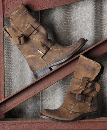Superdry Women's Women's Armada Suede Boot Tan - Size: 5 Size: 7