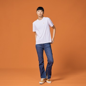 Lee 女款 426 高腰合身喇叭牛仔褲 喇叭褲 開岔抽鬚褲管 內刷絨 特色皮牌 12oz | 101+