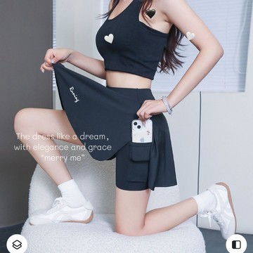 臺灣最低🍑加肥加大碼速幹防走光假兩件裙褲胖mm運動健身瑜伽服跑步短褲裙女FJ