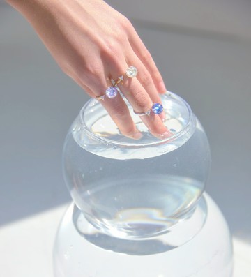 三角立方雪球戒指（金色）