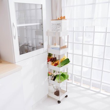 【樂嫚妮】窄版縫隙推車收納車置物-5層