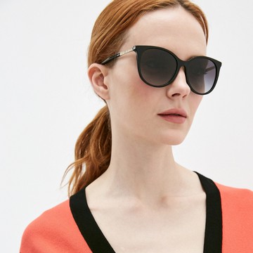 【BURBERRY 巴寶莉】橢圓形膠框太陽眼鏡(BE4333F-30018G 55mm)